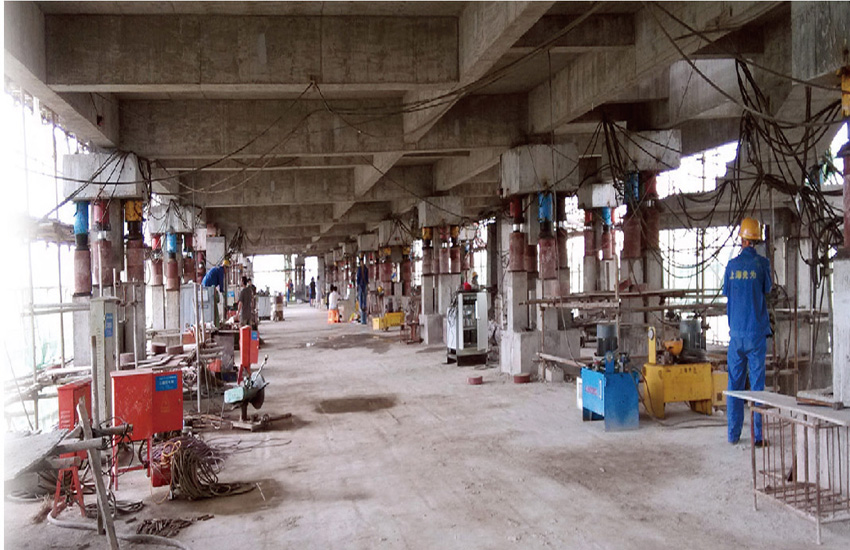 浙江富陽辦公樓分層頂升工程