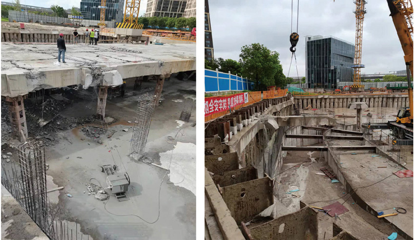 松江國(guó)際生態(tài)商務(wù)區(qū)新建辦公樓（地下室）支撐、棧橋及格構(gòu)柱拆除工程